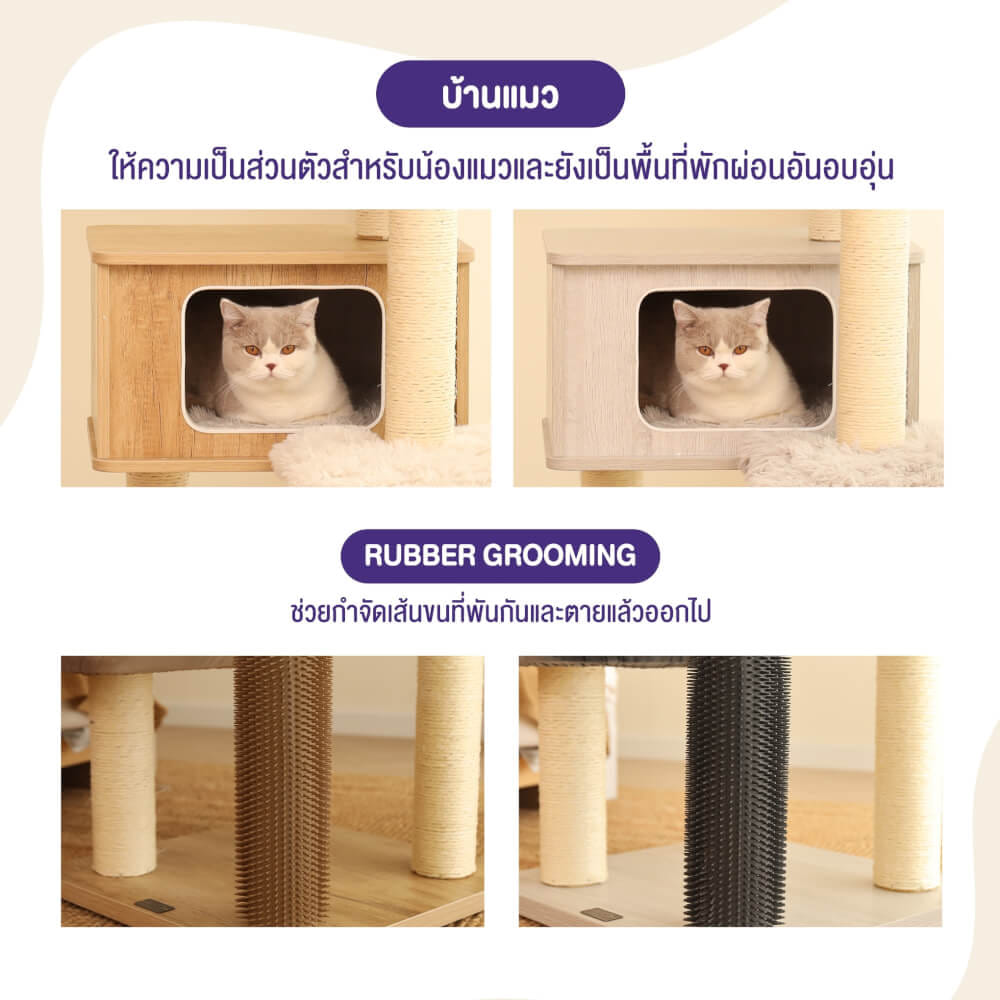 คอนโดแมว Catry รุ่น Cat Tree Casio สีเบจ